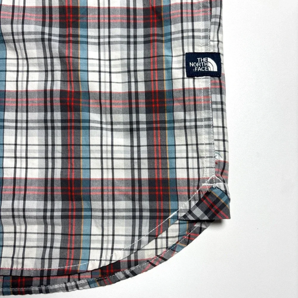 The North Face Plaid Button Up Hammetts Shirt Short Sleeve Mens L Casual Outdoor
